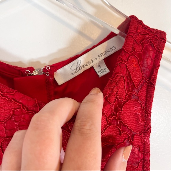 NWT Lovers + Friends Red Merlot Caspian Shift Cocktail Dress Sleeveless Lace - Picture 8 of 11